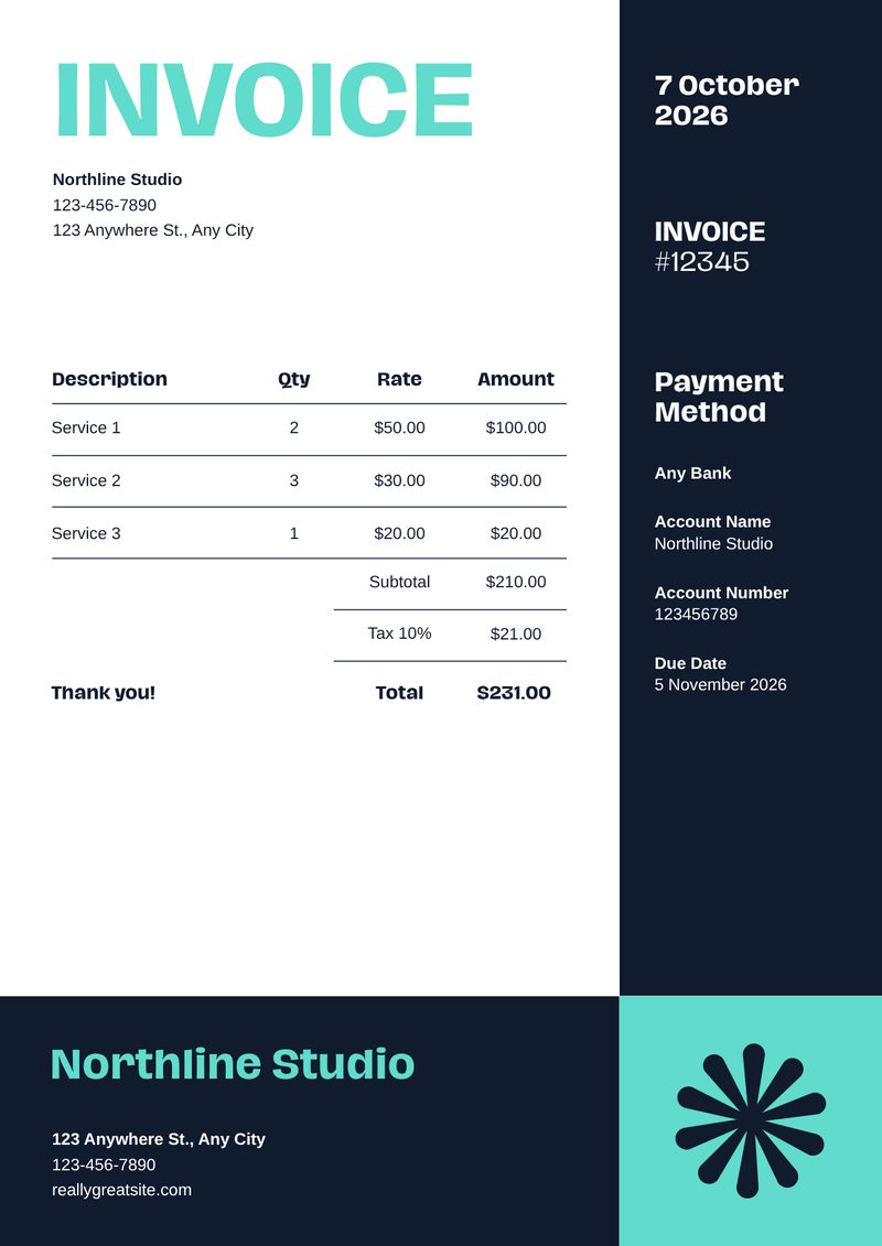 Canva Invoice Template preview