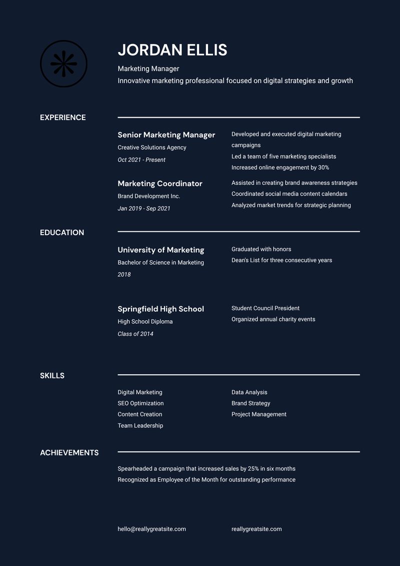 Free Canva Resume Template preview