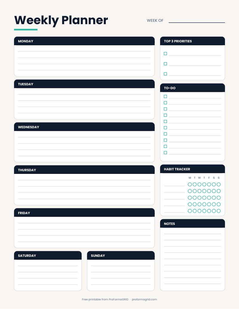 Weekly Planner Template preview